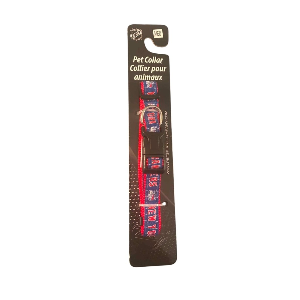 Pets First Pet Collar New York‎ Rangers Medium Blue New NHL Logo Adjustable